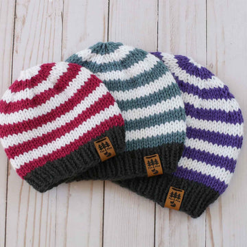Easy Striped Worsted Weight Hat