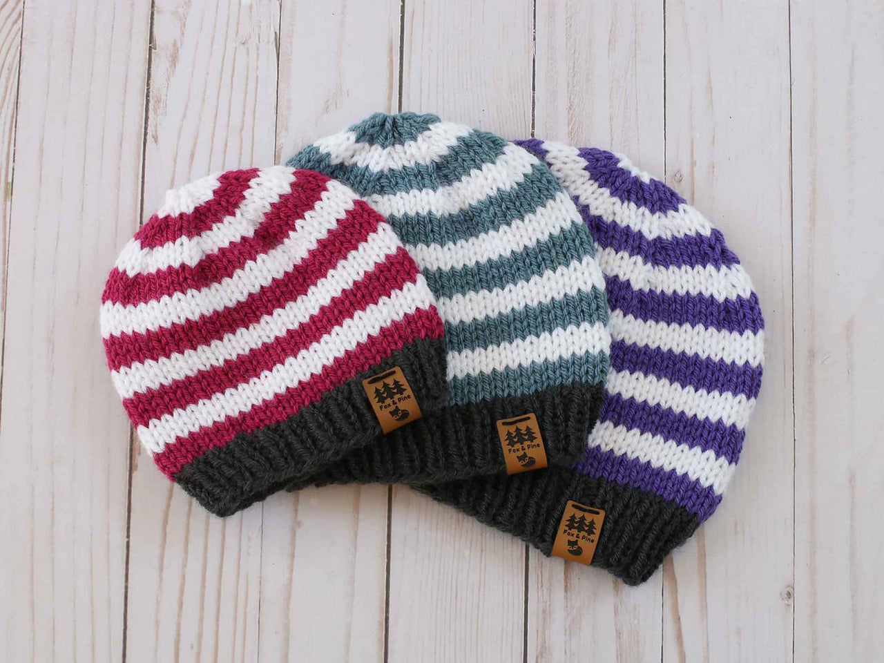 Easy Striped Worsted Weight Hat