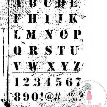 Dress My Craft Stencil A4 - Grungy Alphabets