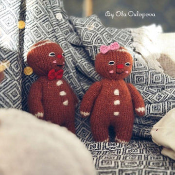 Gingerbread Man knitting toy pattern - 2 needles version