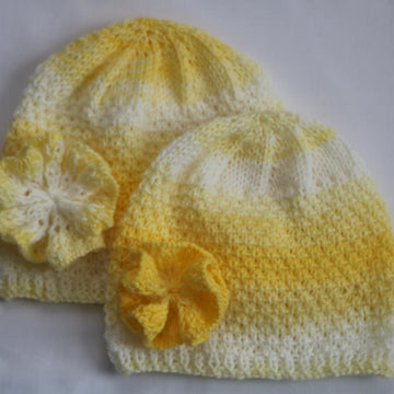 Ray of Sunshine Baby Blanket with Ruffle Hat.
