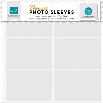 Echo Park Paper Photo Freedom Photo Sleeves Protectors 12"X12" 50/Pkg - (6) 4"X6" Horizontal Pockets