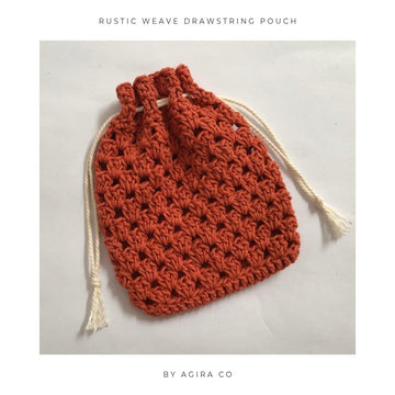 Rustic Weave Drawstring Pouch