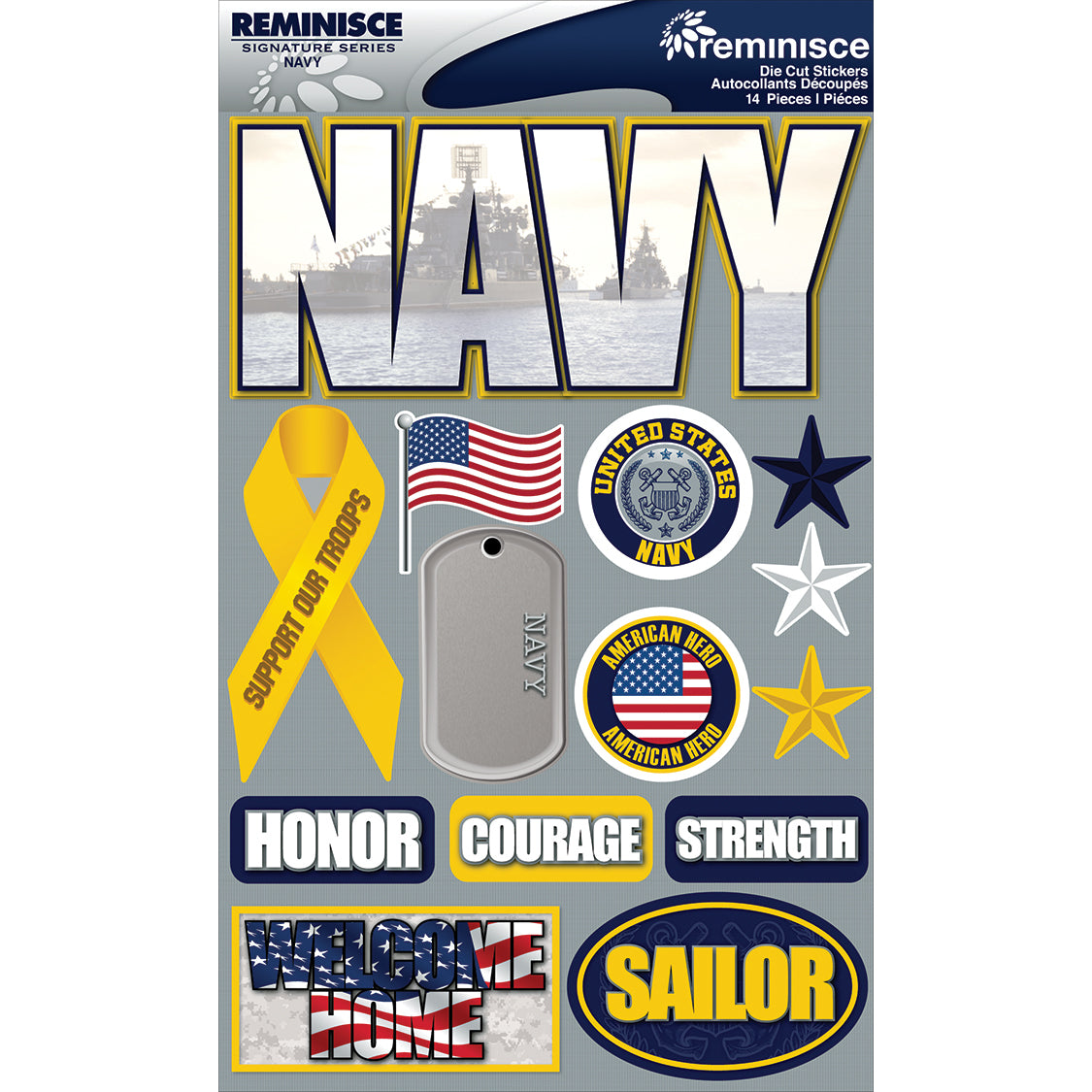 Reminisce Signature Series Dimensional Stickers 4.5"X6" - Navy