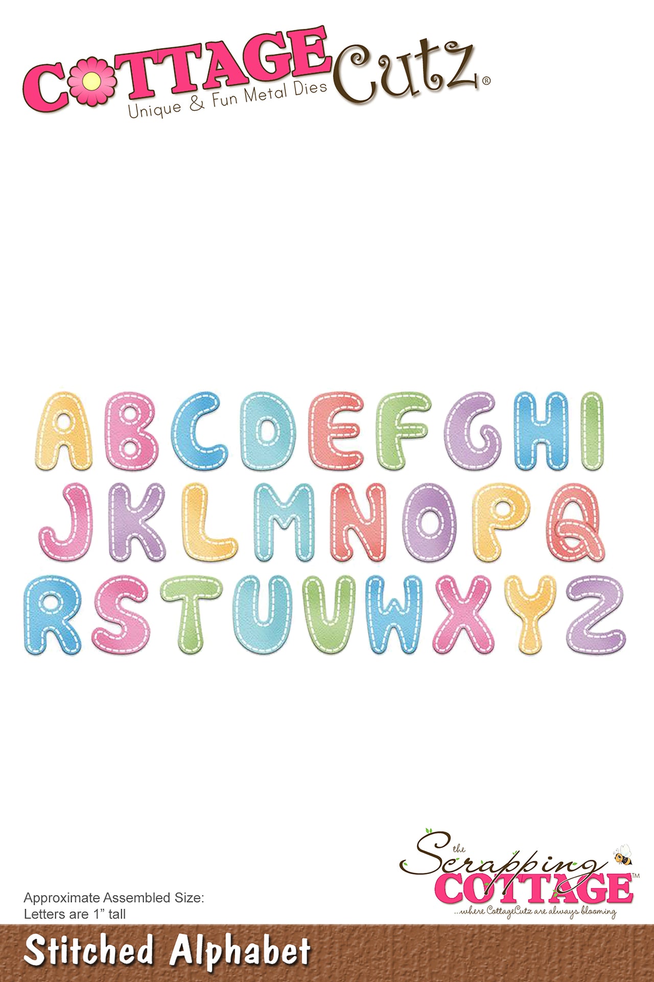 CottageCutz Dies - Stitched Alphabet 1"