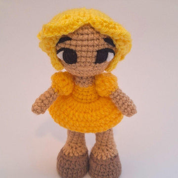 Yellow Rainbow Crochet Doll 3 Levels in 1