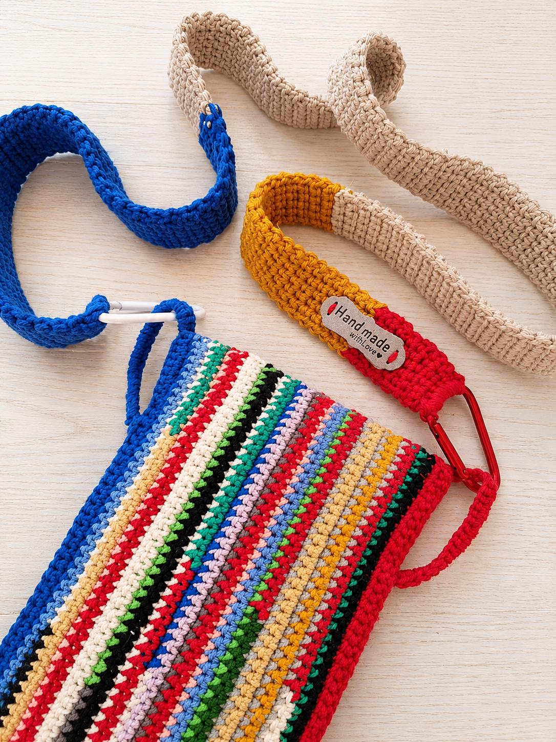 Crochet Pattern Colorful Bag with Shoulder Strap T39