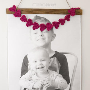 Easy Knit Heart Garland