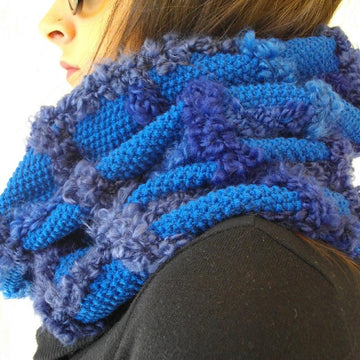 Dazzling blue tartan cowl