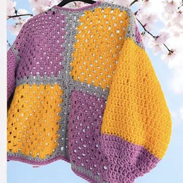 Puff Flower Crochet Cardi