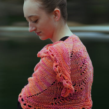 Japanese Butterfly Garden Shawlette in Cascade Yarns Sunseeker Multis - DK317 - Downloadable PDF