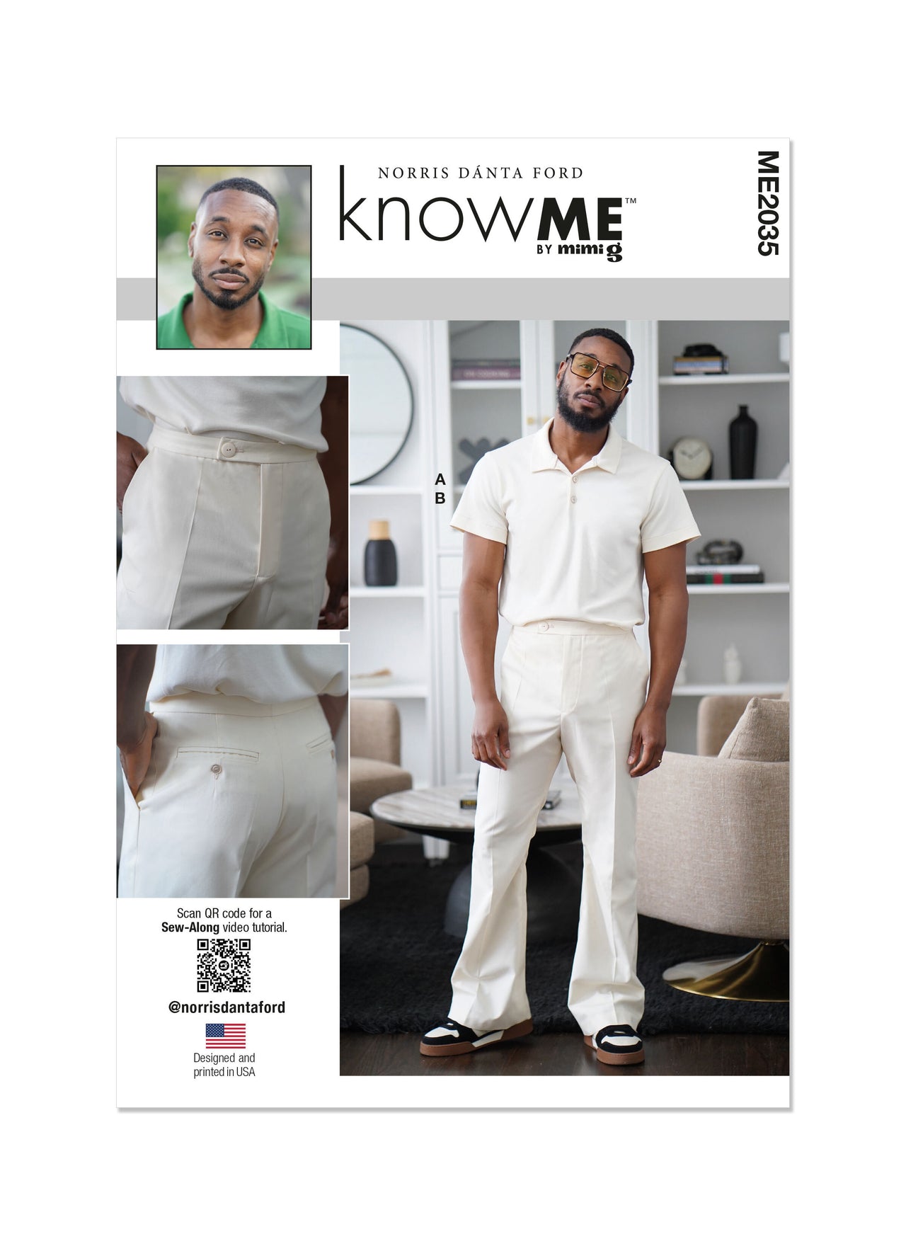 Know Me Men's Polo Shirt and Pants ME2035 - Sewing Pattern