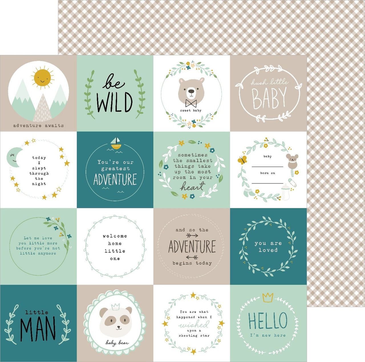 American Crafts Peek-A-Boo You Double-Sided Cardstock 12"X12" 25/Pkg - Be Wild, Boy