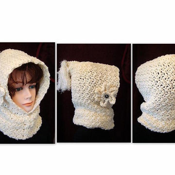 609 CROCHET HOOD, Pebble stitch, children, adult