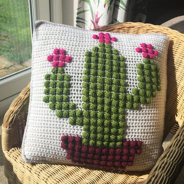 Cactus Bobble Stitch Cushion