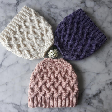Aran Messy Bun Hat
