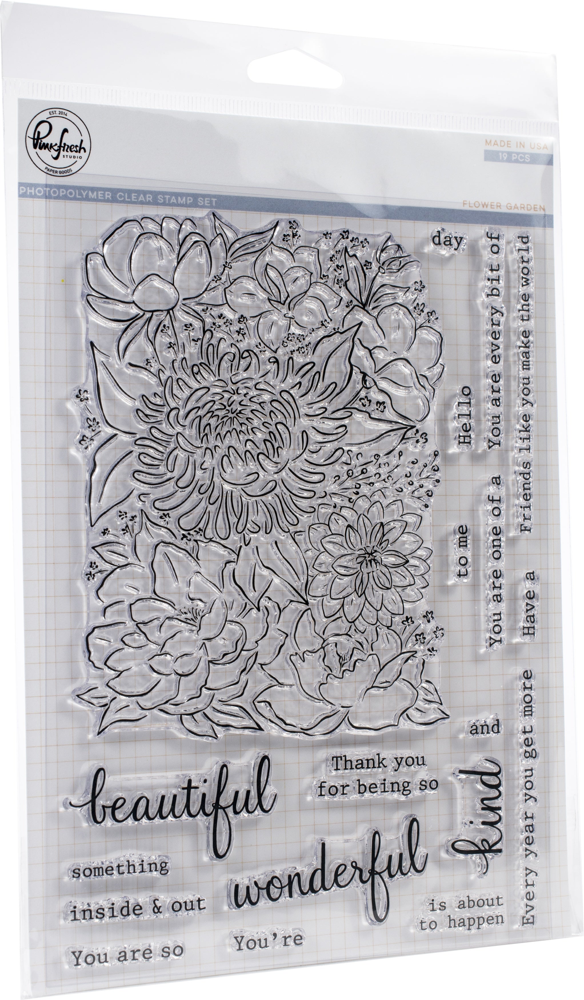 Pinkfresh Studio Clear Stamp Set 6"X8" - Flower Garden