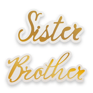 Artdeco Creations Couture Creations Sentiment Mini Dies 2/Pkg - Sister & Brother 1.9"X1.9"