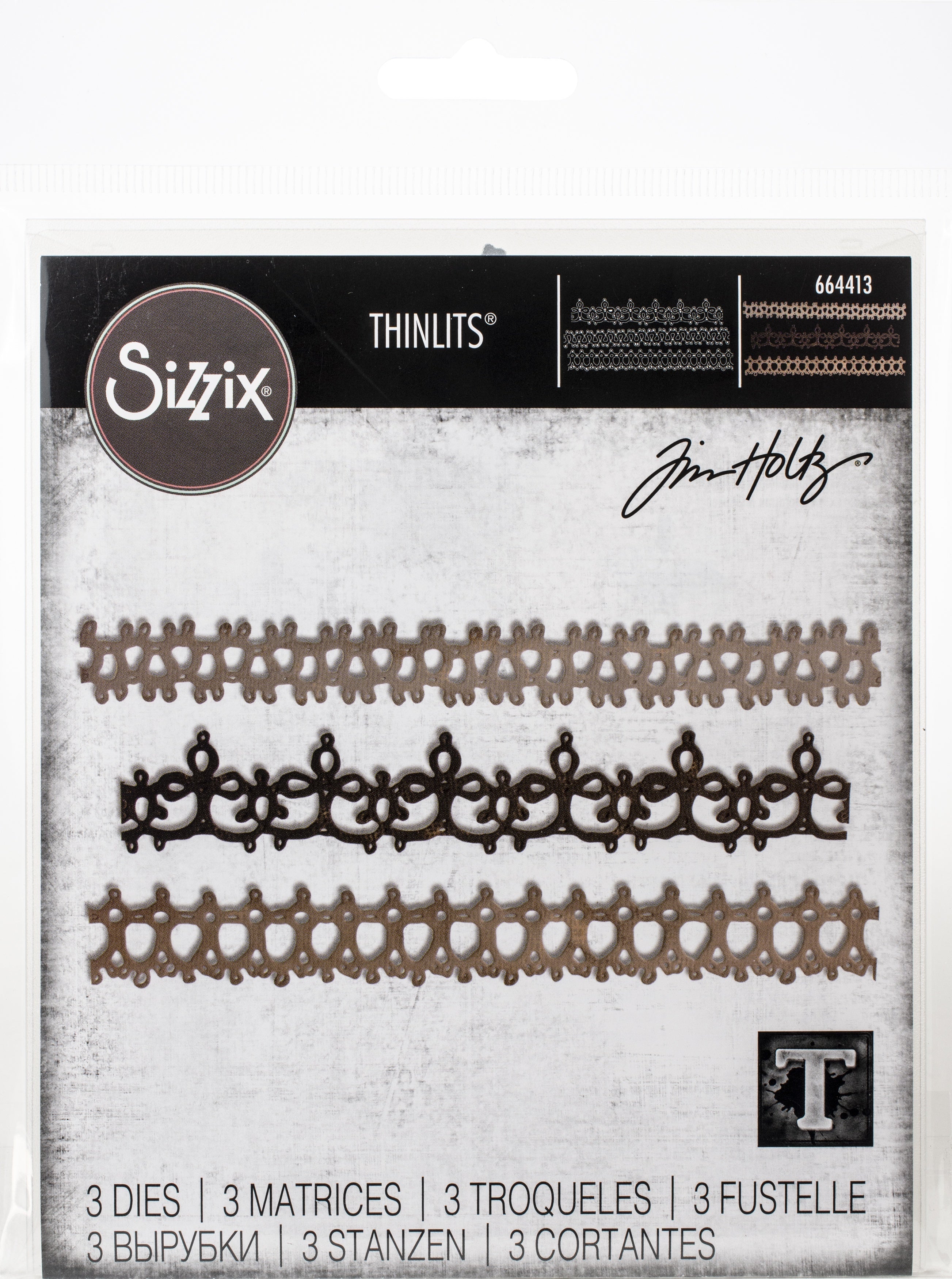 Sizzix Thinlits Dies By Tim Holtz 3/Pkg - Crochet #2