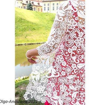 White wedding lace cardigan "Svetlana"