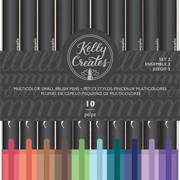 American Crafts Kelly Creates Small Brush Pens 10/Pkg - Multicolor Set 2