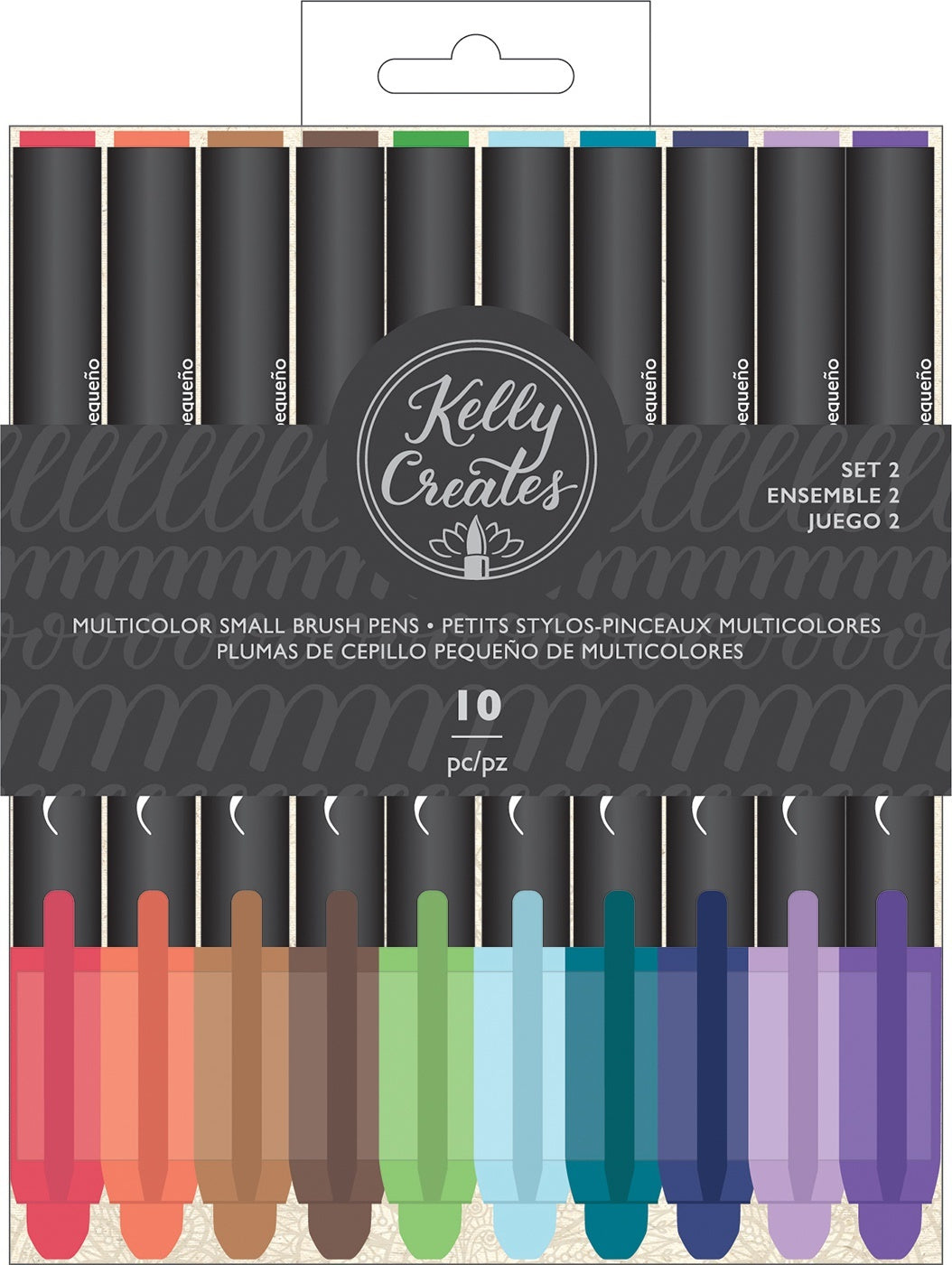 American Crafts Kelly Creates Small Brush Pens 10/Pkg - Multicolor Set 2