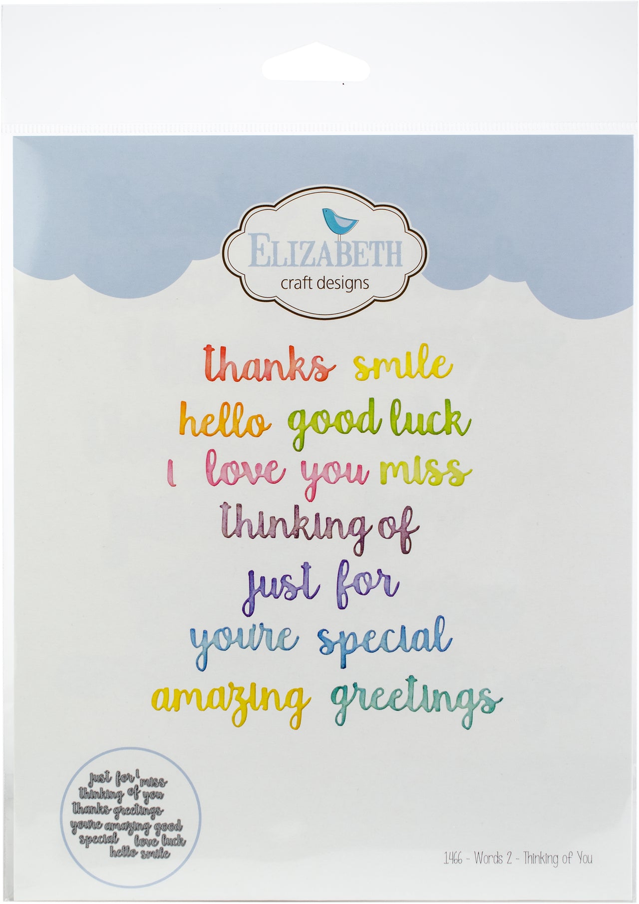 Elizabeth Craft Designs Elizabeth Craft Metal Die - Words 2-Thinking Of You