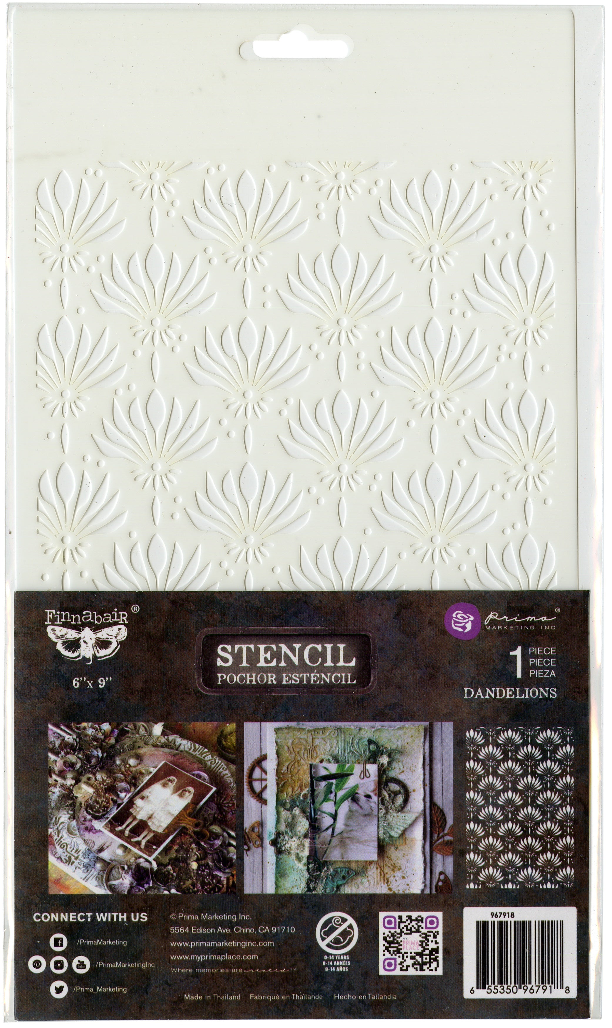 Prima Marketing Stencil 6"X9" - Dandelions