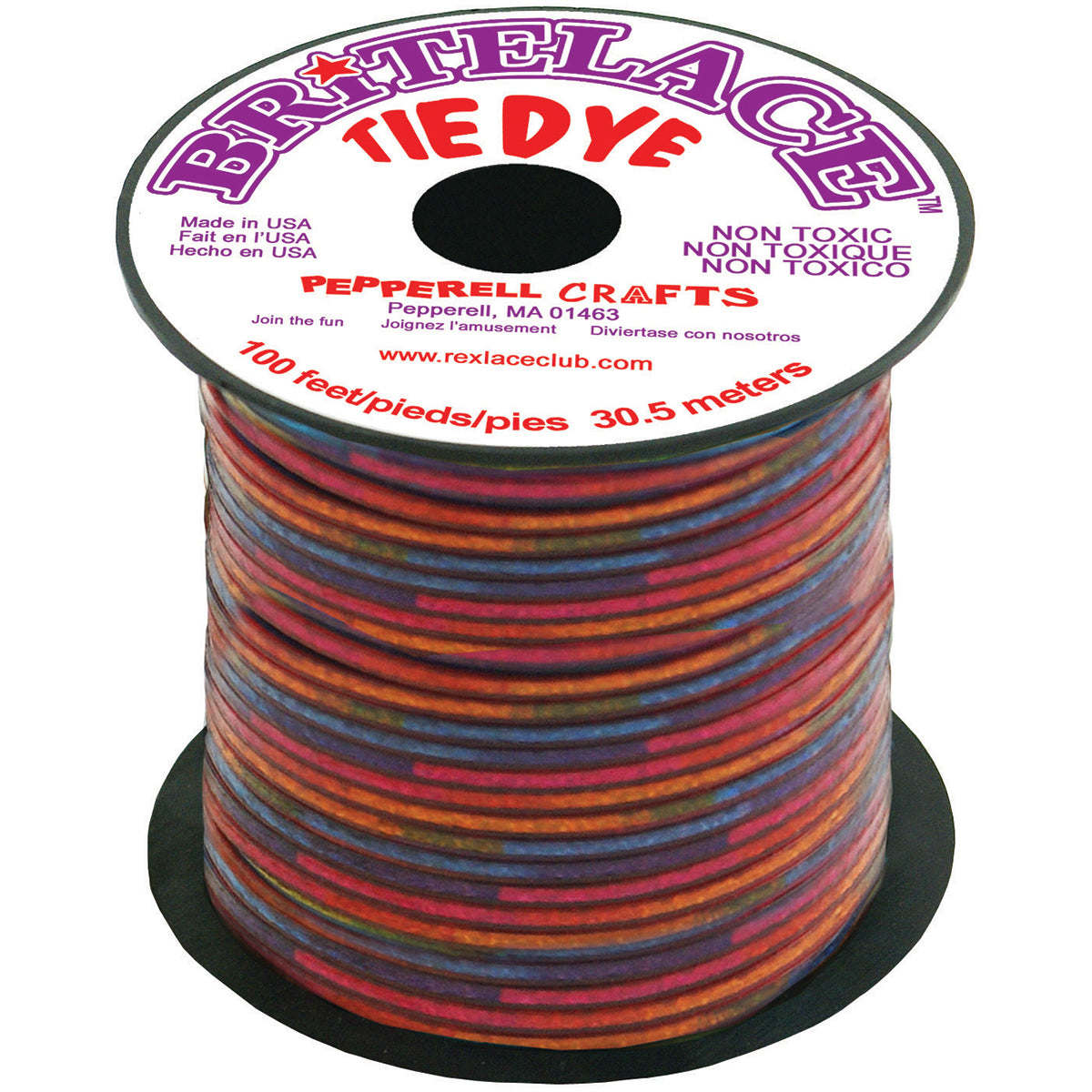 Pepperell Rexlace Plastic Lacing .0938"X33yd - Red Tie Dye