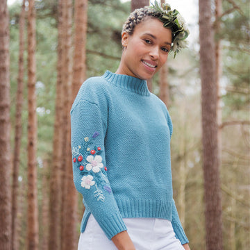 Blomma Jumper -  Jumper Knitting Pattern For Women in MillaMia Naturally Soft Cotton by MillaMia