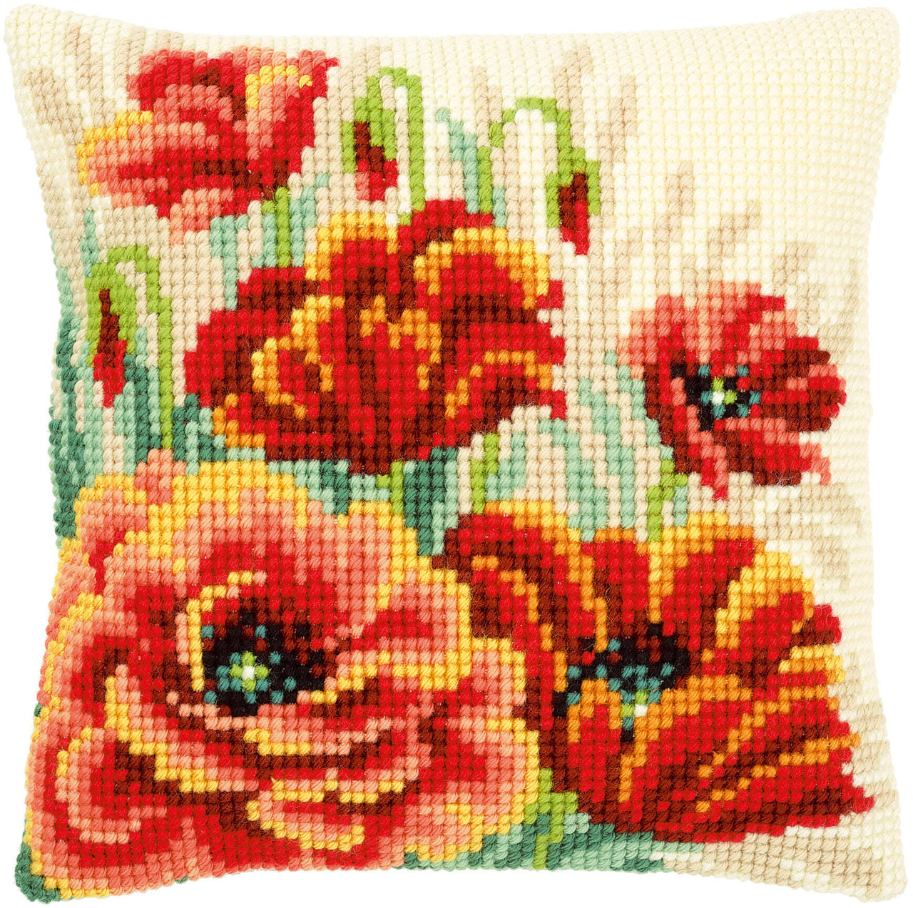 Vervaco Cross Stitch Cushion Kit Poppies Ii Cross Stitch Kit