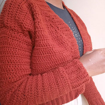 Crochet bomber cardigan