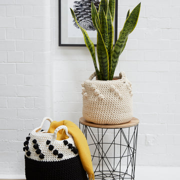 Tidy Up Storage Baskets - Free Crochet Pattern For Home in Paintbox Yarns Recycled T-Shirt