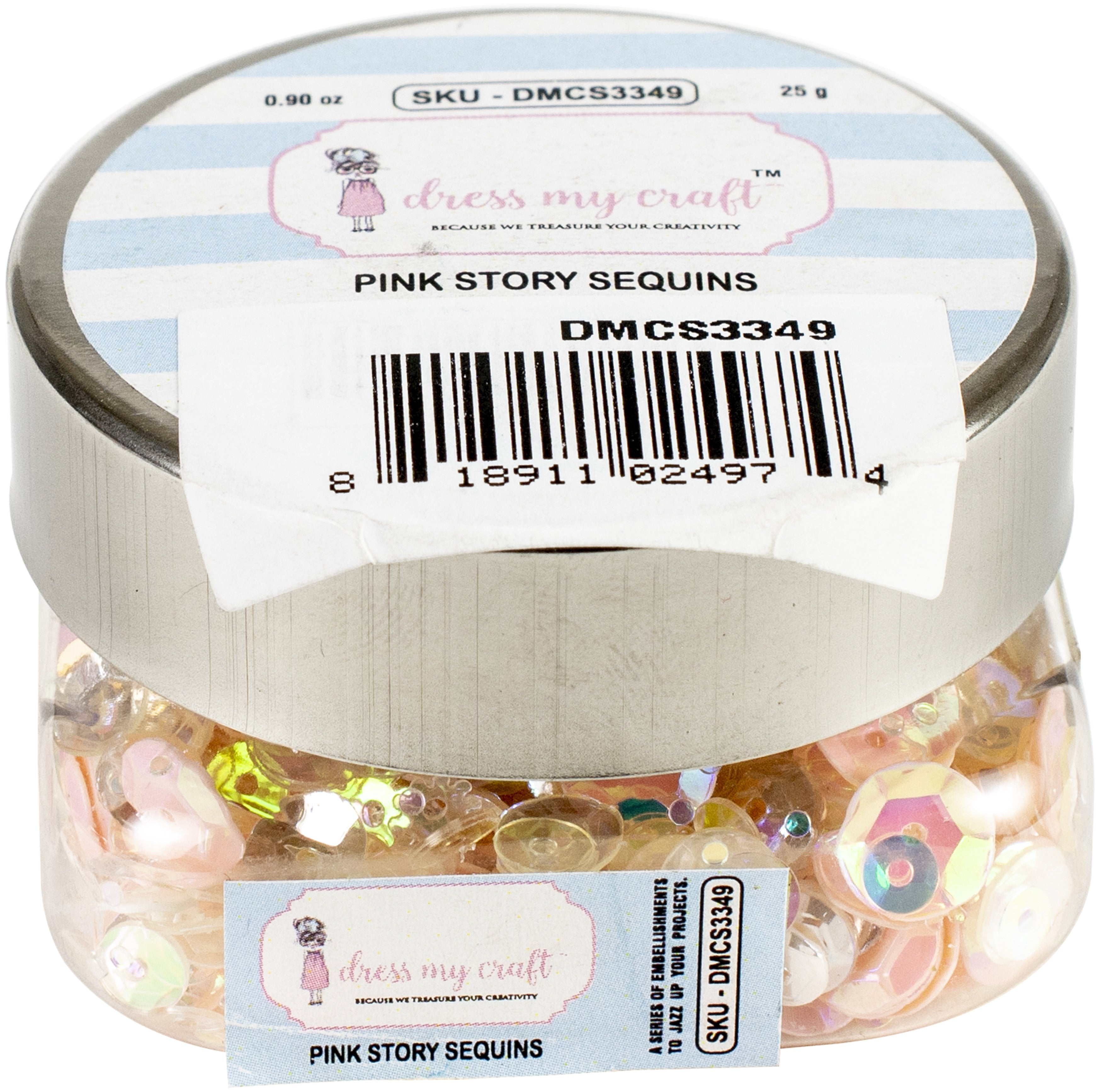 Dress My Crafts Sequins 25gms - Pink Story