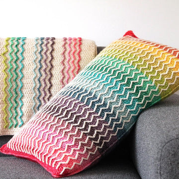 Rainbow wave pillow