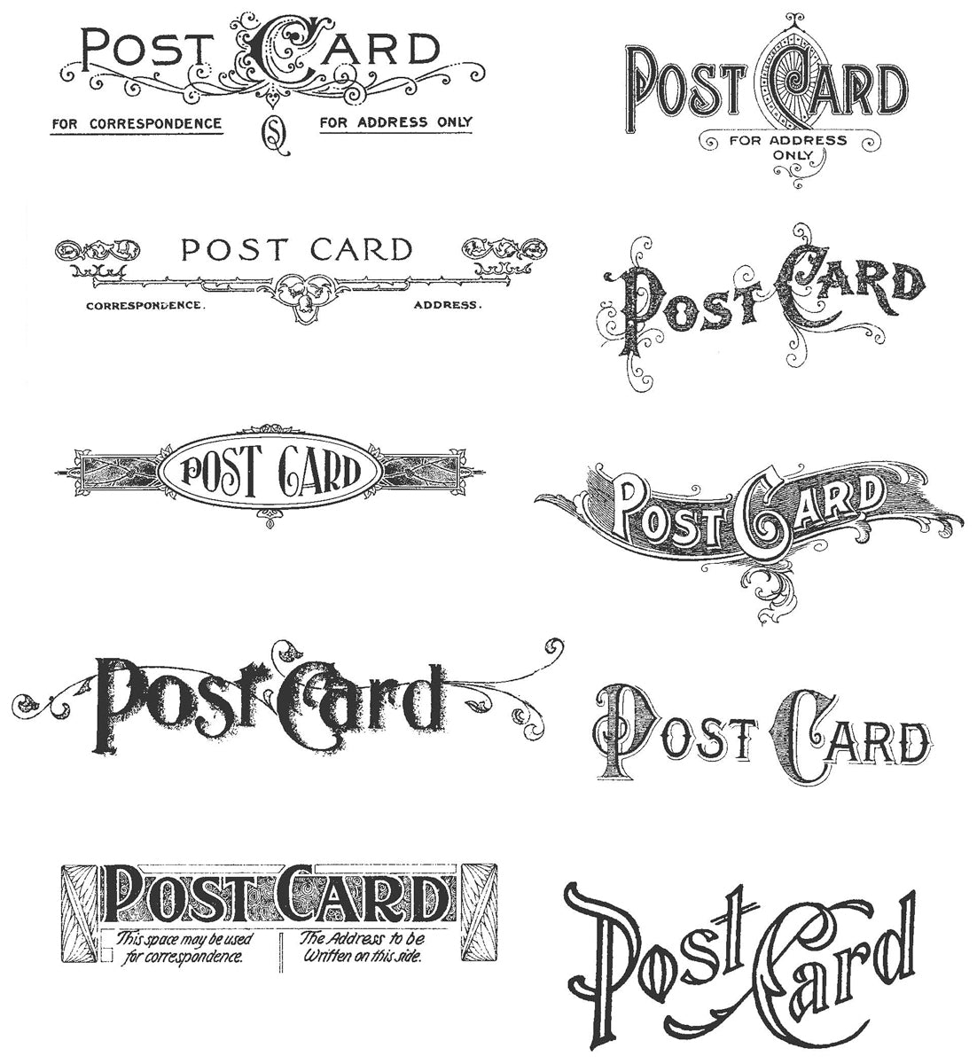 Stampers Anonymous Tim Holtz Cling Stamps 7"X8.5" - Postcards
