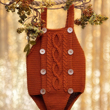 Cable Eyelet Romper & Bonnet
