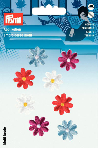 Prym Flowers Embroidered Motifs - Pack of 8