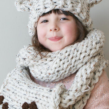 Chunky Bear Hat and Muff Cowl (Hat008)