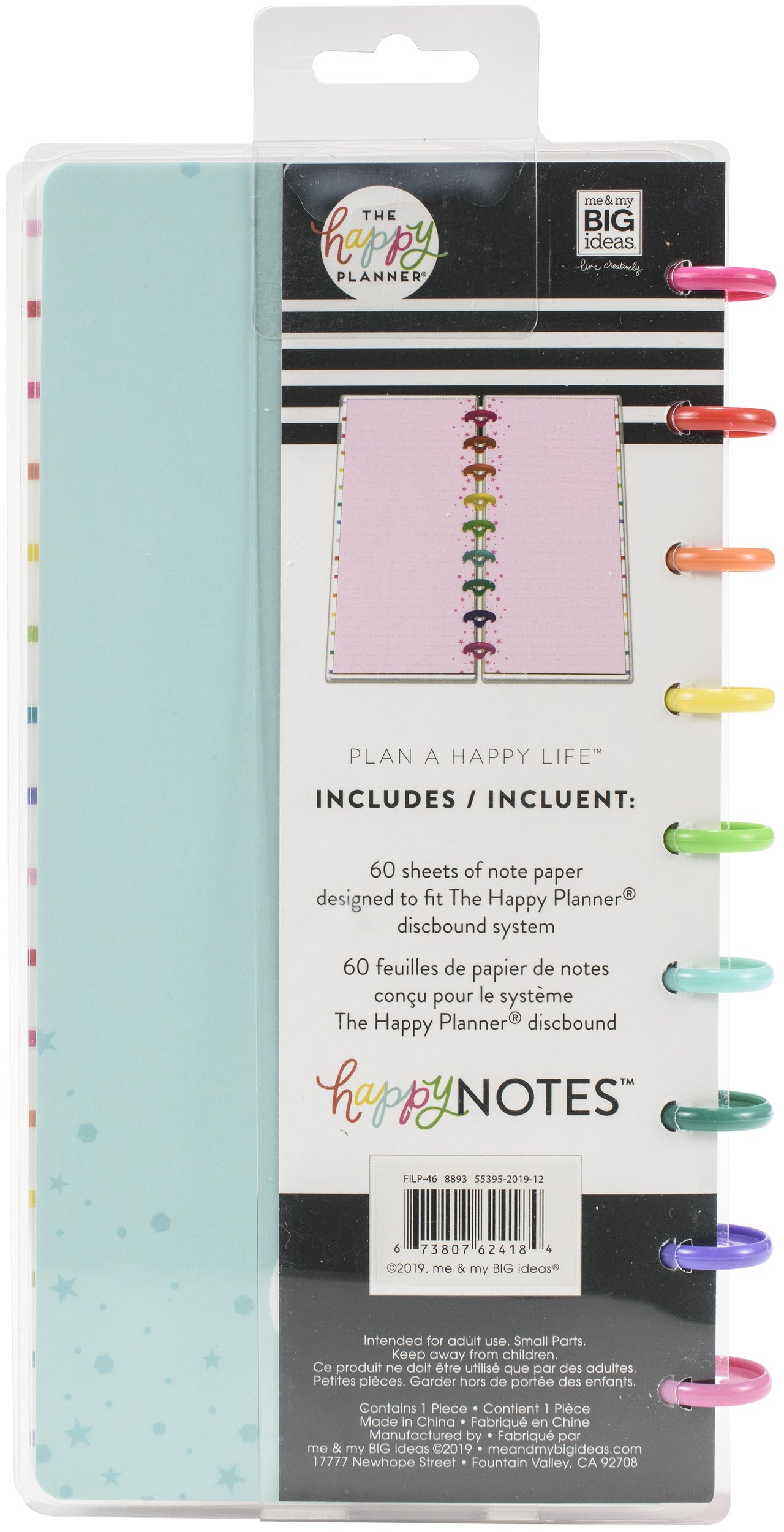 Happy Planner Half Sheet Notebook 8"X5.62" 60/Pkg - Good Vibes Only