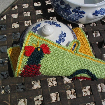 Roger the cockerel pot holder