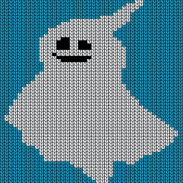 Friendly Spooky Ghost Motif Chart for Knitting