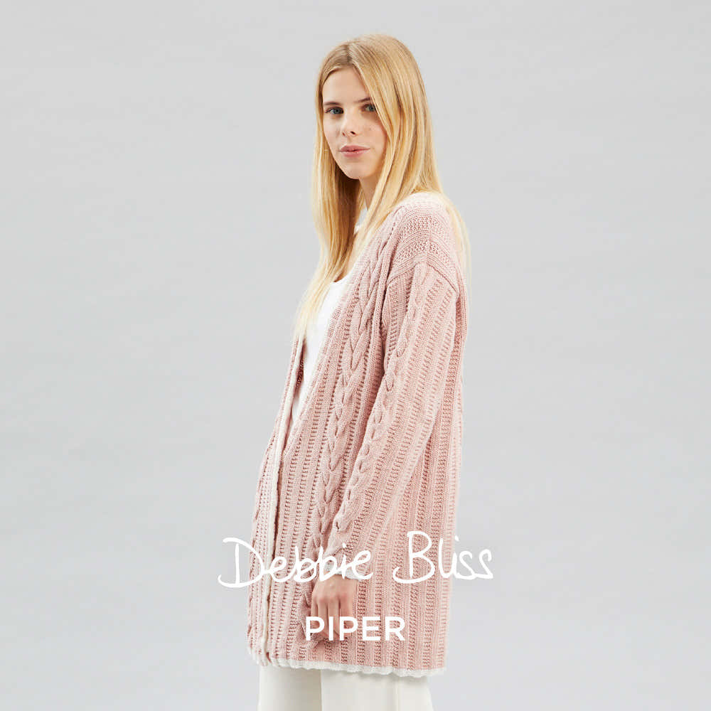 Harper - Cardigan Knitting Pattern For Women in Debbie Bliss Piper