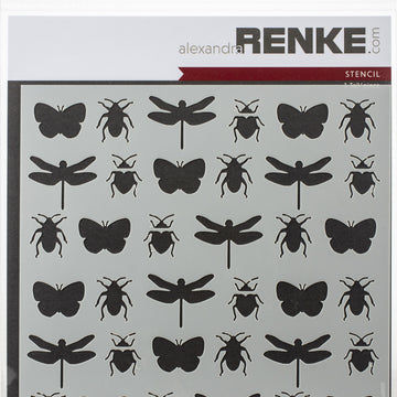 Alexandra Renke Stencil 6"X6" 3/Pkg - Insects, Tenderness Of Autumn