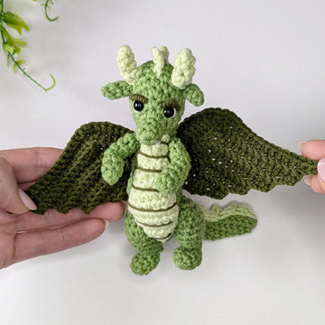 Basil the Dragon crochet pattern, amigurumi dragon pattern