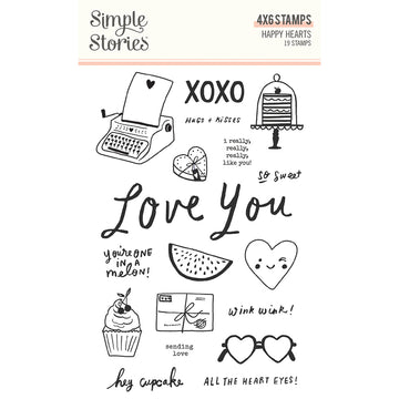 Simple Stories Happy Hearts - Stamps