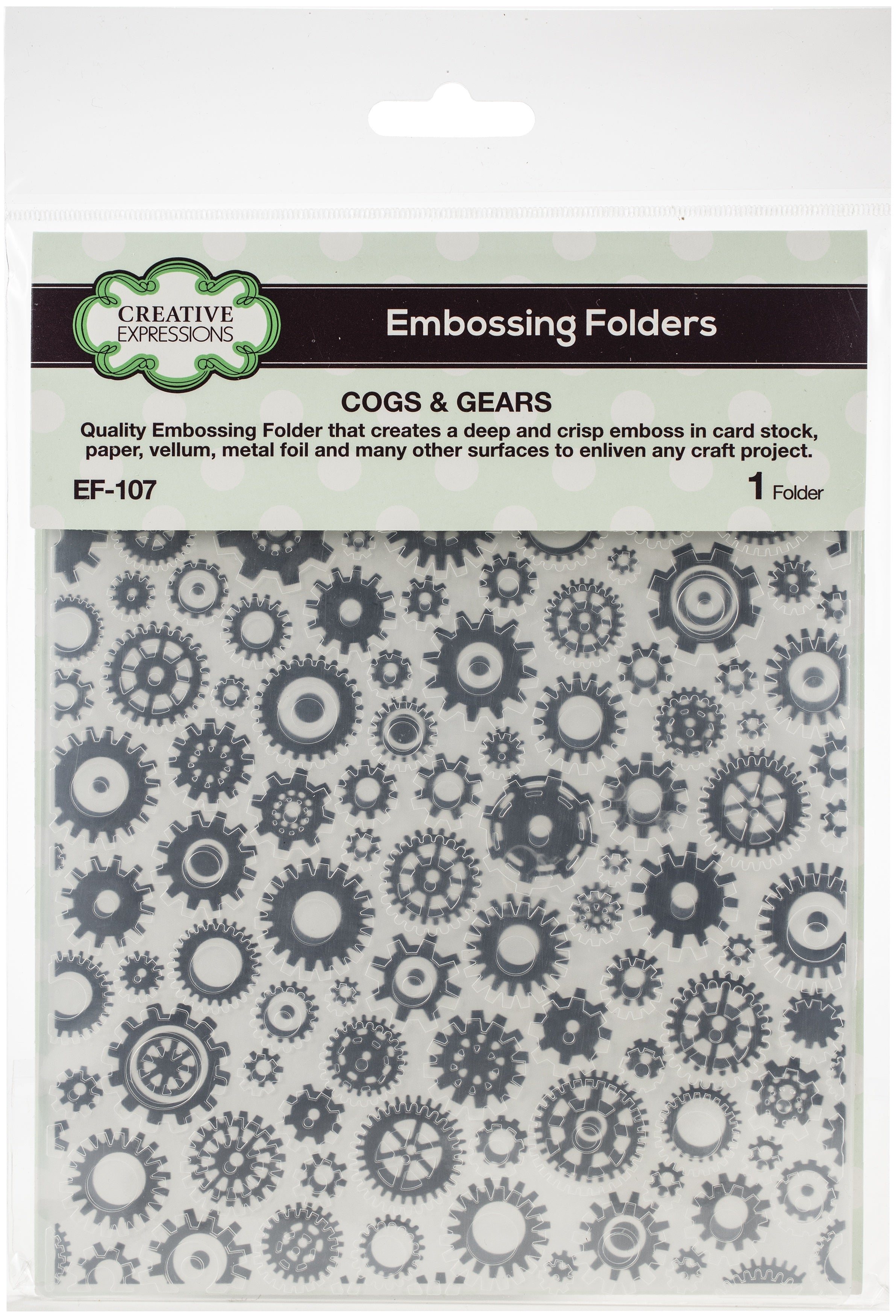 Creative Expressions Embossing Folder 5.75"X7.5" - Cogs & Gears