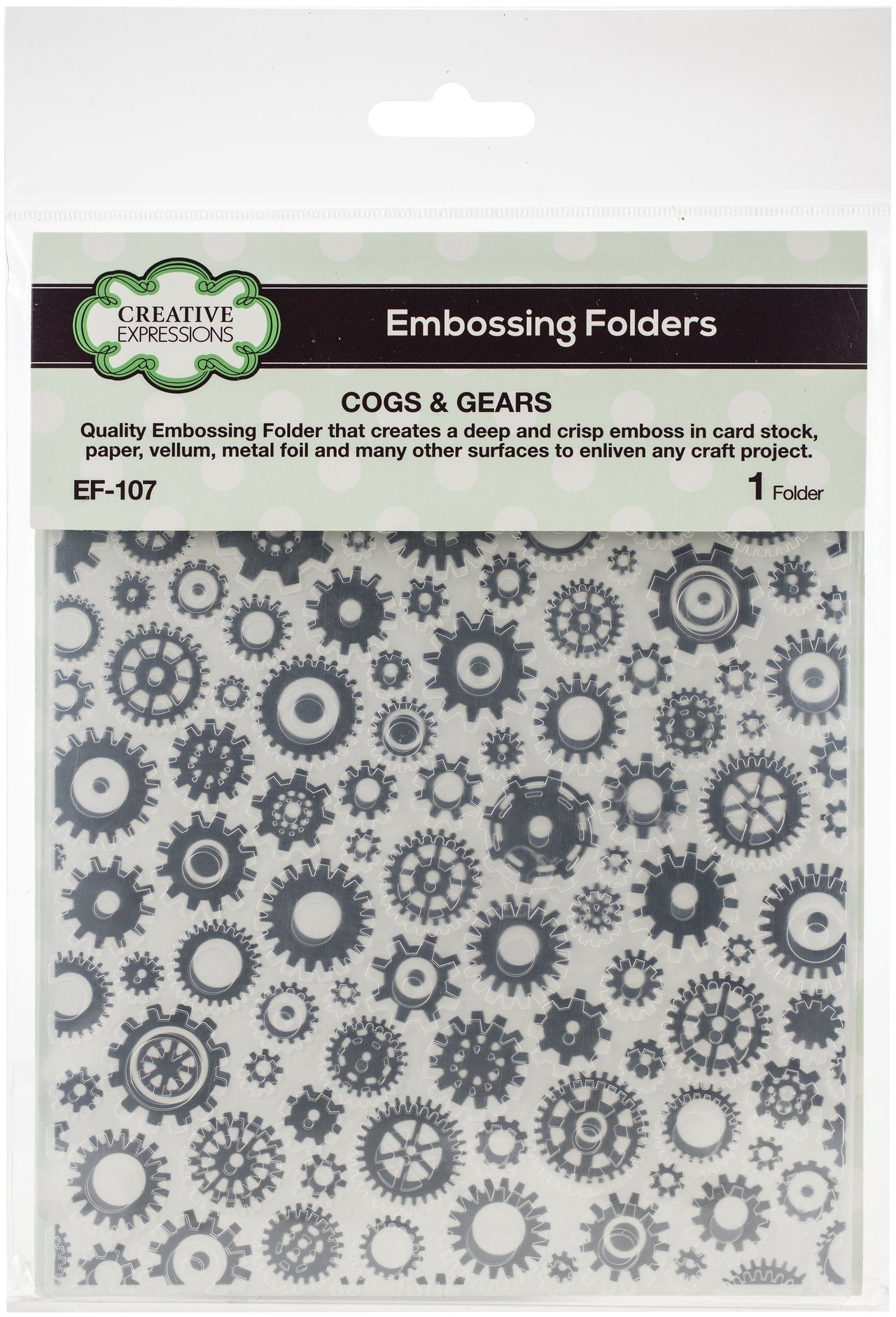 Creative Expressions Embossing Folder 5.75"X7.5" - Cogs & Gears