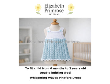 Whispering Waves Pinafore Dress Knitting Pattern P52 – Elizabeth Primrose Patterns