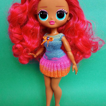 Pleated mini dress for LOL  dolls